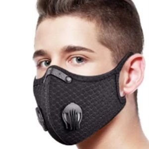 Black Double Air Valve Mask Reusable Respirator